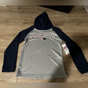 NFL Kids New England Patriots Gray and Blue Hoodie